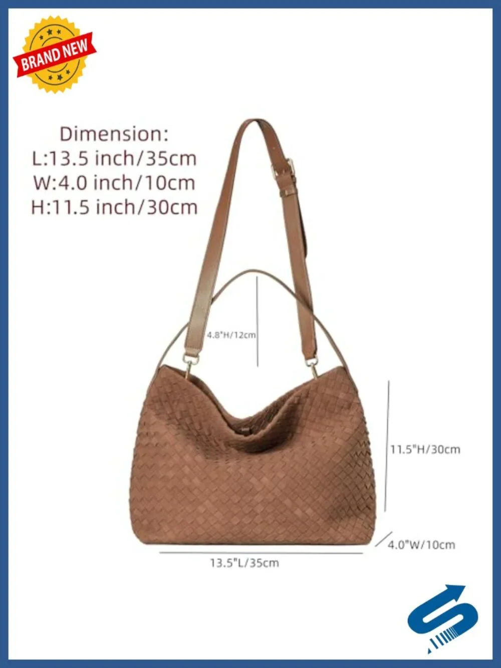 Faux Suede Woven Tote Bag Slouchy Hobo Purse Shoulder Bag Crossbody